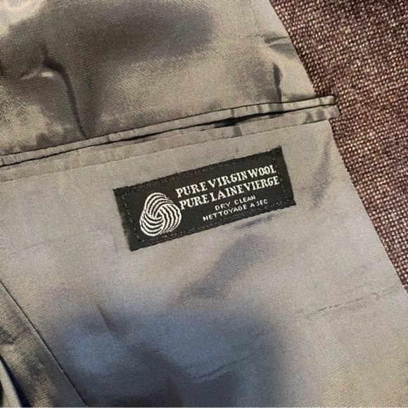 Vintage 100% virgin wool dark brown women blazer size S - Picture 7 of 10